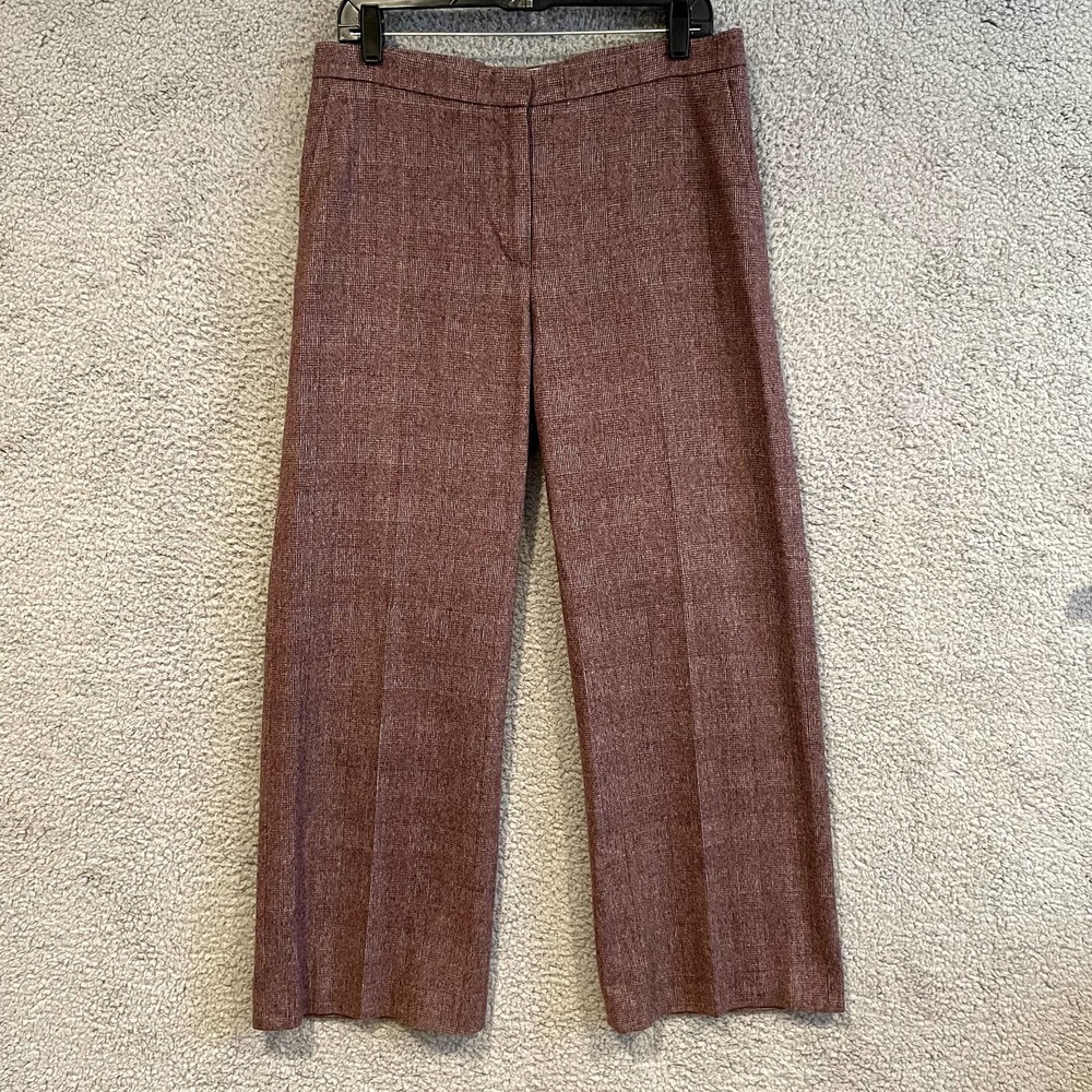 MaxMara Rust Brown Wool Blend Straight-Leg Trousers